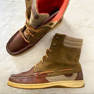 Sperry Top Sider Hikerfish Womens Lace Up Leather and Suede Boots Mid